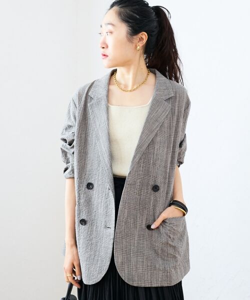 le.coeur blanc / ルクールブラン テーラードジャケット | グレンチェックスラブテーラードジャケット | 詳細21