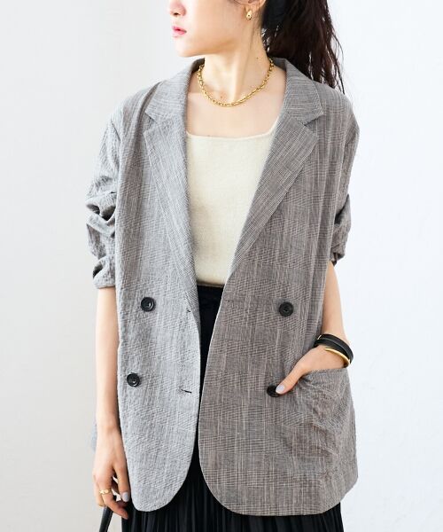 le.coeur blanc / ルクールブラン テーラードジャケット | グレンチェックスラブテーラードジャケット | 詳細23