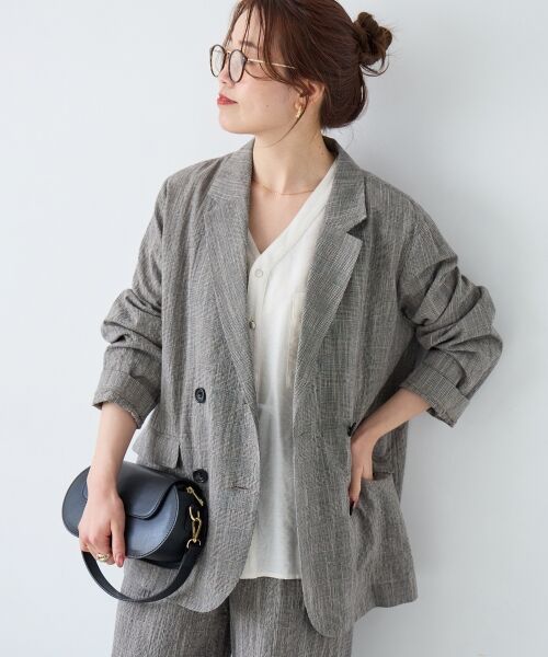 le.coeur blanc / ルクールブラン テーラードジャケット | グレンチェックスラブテーラードジャケット | 詳細30