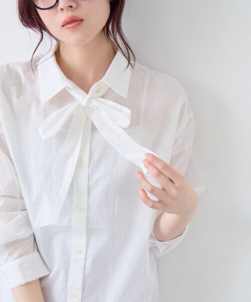 le.coeur blanc / ルクールブラン シャツ・ブラウス | 《WEB限定アイテム》コットン2Wayボウタイブラウス | 詳細10