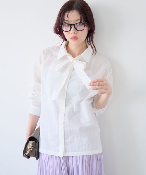 le.coeur blanc / ルクールブラン シャツ・ブラウス | 《WEB限定アイテム》コットン2Wayボウタイブラウス | 詳細3