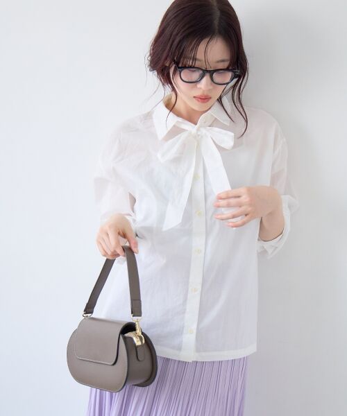 le.coeur blanc / ルクールブラン シャツ・ブラウス | 《WEB限定アイテム》コットン2Wayボウタイブラウス | 詳細4