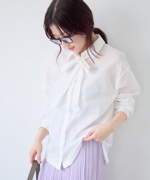 le.coeur blanc / ルクールブラン シャツ・ブラウス | 《WEB限定アイテム》コットン2Wayボウタイブラウス | 詳細5
