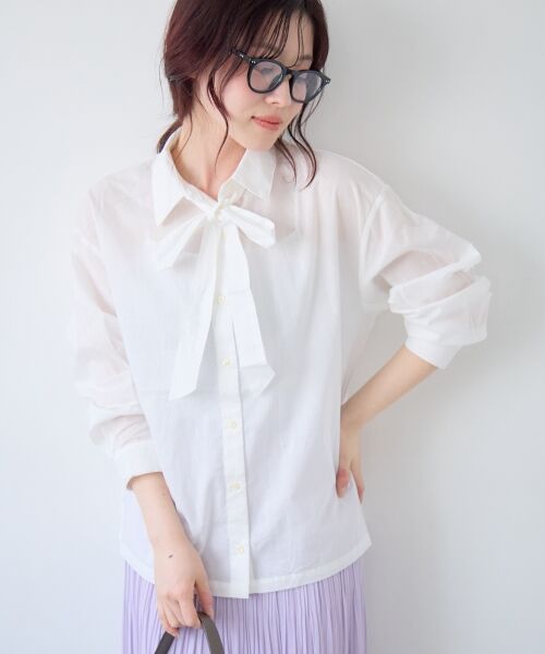 le.coeur blanc / ルクールブラン シャツ・ブラウス | 《WEB限定アイテム》コットン2Wayボウタイブラウス | 詳細7