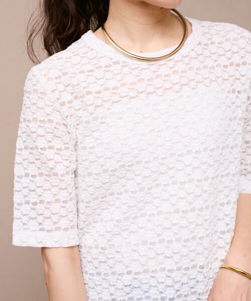 le.coeur blanc / ルクールブラン カットソー | 《WEB限定アイテム》ストレッチレースハーフスリーブプルオーバー | 詳細16