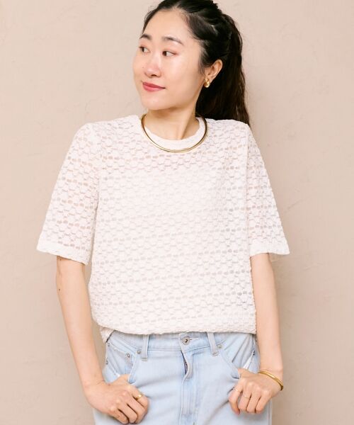 le.coeur blanc / ルクールブラン カットソー | 《WEB限定アイテム》ストレッチレースハーフスリーブプルオーバー | 詳細17