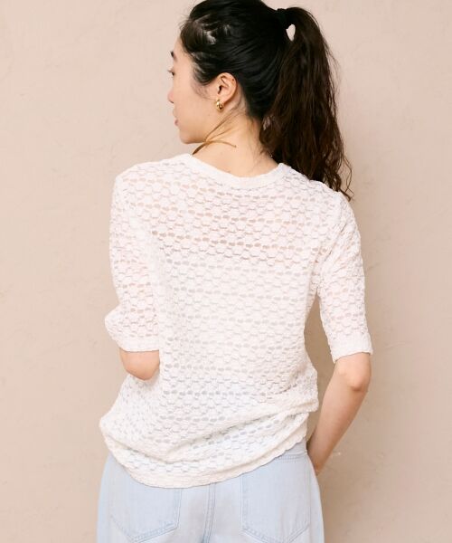 le.coeur blanc / ルクールブラン カットソー | 《WEB限定アイテム》ストレッチレースハーフスリーブプルオーバー | 詳細19