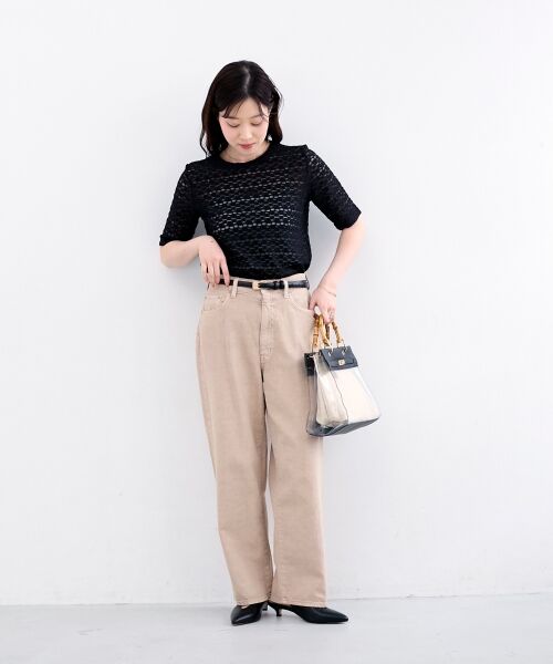 le.coeur blanc / ルクールブラン カットソー | 《WEB限定アイテム》ストレッチレースハーフスリーブプルオーバー | 詳細9