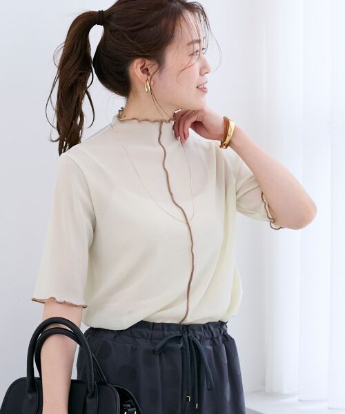 le.coeur blanc / ルクールブラン カットソー | 《WEB限定アイテム》メロウシアーハイネックトップス | 詳細16