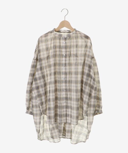 le.coeur blanc / ルクールブラン シャツ・ブラウス | 《WEB限定アイテム》シアーガーゼバックギャザーチェックシャツ | 詳細1