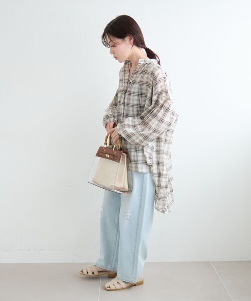 le.coeur blanc / ルクールブラン シャツ・ブラウス | 《WEB限定アイテム》シアーガーゼバックギャザーチェックシャツ | 詳細12