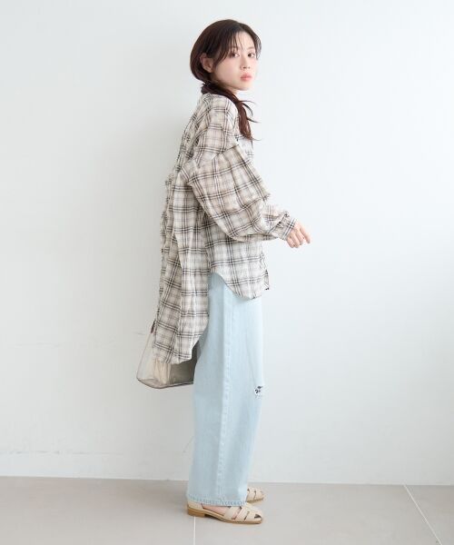 le.coeur blanc / ルクールブラン シャツ・ブラウス | 《WEB限定アイテム》シアーガーゼバックギャザーチェックシャツ | 詳細13