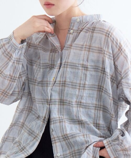 le.coeur blanc / ルクールブラン シャツ・ブラウス | 《WEB限定アイテム》シアーガーゼバックギャザーチェックシャツ | 詳細24