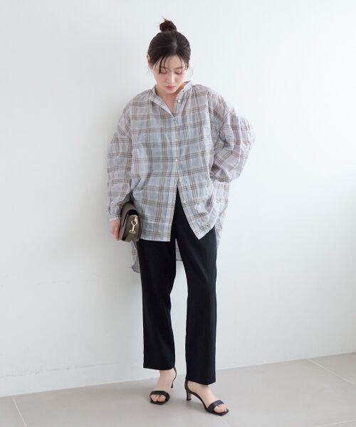 le.coeur blanc / ルクールブラン シャツ・ブラウス | 《WEB限定アイテム》シアーガーゼバックギャザーチェックシャツ | 詳細25