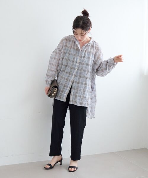 le.coeur blanc / ルクールブラン シャツ・ブラウス | 《WEB限定アイテム》シアーガーゼバックギャザーチェックシャツ | 詳細27