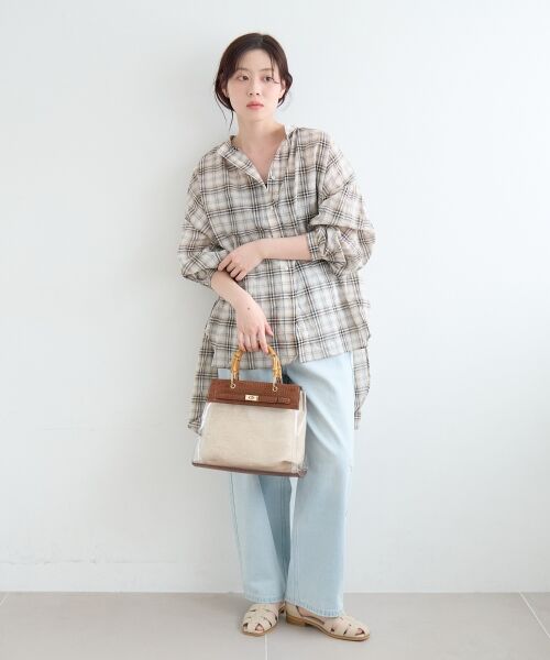 le.coeur blanc / ルクールブラン シャツ・ブラウス | 《WEB限定アイテム》シアーガーゼバックギャザーチェックシャツ | 詳細9