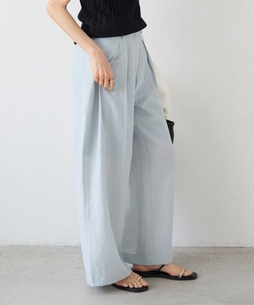 le.coeur blanc / ルクールブラン その他パンツ | vaneumリネンブレンドタックワイドパンツ | 詳細15
