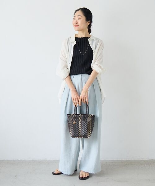 le.coeur blanc / ルクールブラン その他パンツ | vaneumリネンブレンドタックワイドパンツ | 詳細20