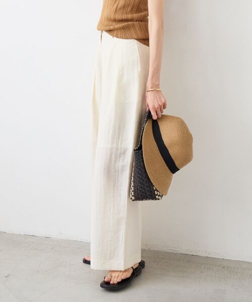 le.coeur blanc / ルクールブラン その他パンツ | vaneumリネンブレンドタックワイドパンツ | 詳細3