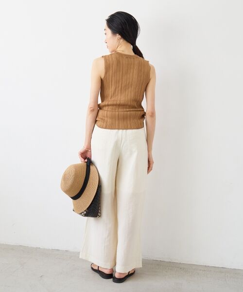 le.coeur blanc / ルクールブラン その他パンツ | vaneumリネンブレンドタックワイドパンツ | 詳細10