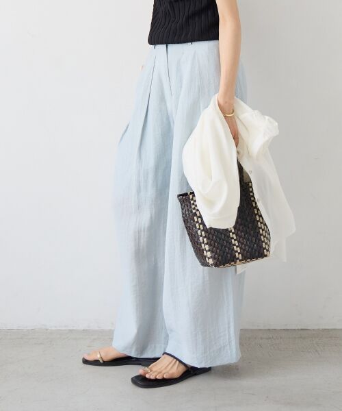 le.coeur blanc / ルクールブラン その他パンツ | vaneumリネンブレンドタックワイドパンツ | 詳細15