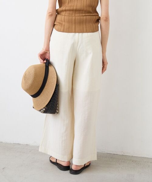 le.coeur blanc / ルクールブラン その他パンツ | vaneumリネンブレンドタックワイドパンツ | 詳細5