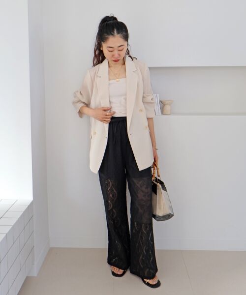 le.coeur blanc / ルクールブラン その他パンツ | vaneumレースファブリックドッキングパンツ | 詳細12