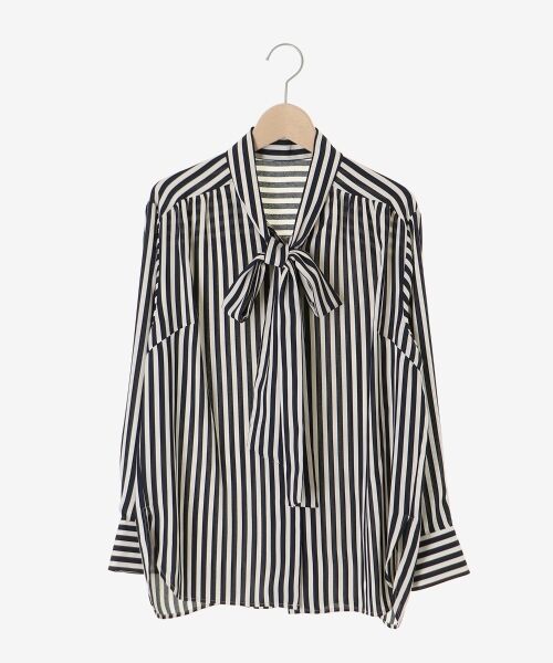 le.coeur blanc / ルクールブラン シャツ・ブラウス | 【日本製】ストライプボウタイブラウス | 詳細1