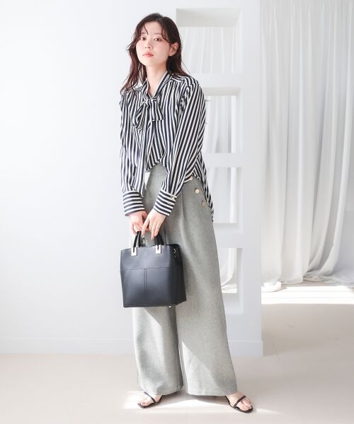 le.coeur blanc / ルクールブラン シャツ・ブラウス | 【日本製】ストライプボウタイブラウス | 詳細11