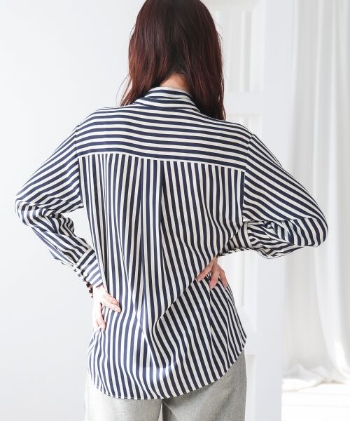 le.coeur blanc / ルクールブラン シャツ・ブラウス | 【日本製】ストライプボウタイブラウス | 詳細4