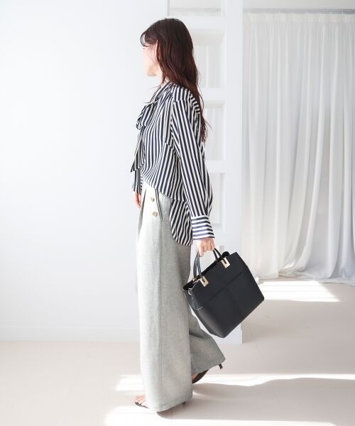 le.coeur blanc / ルクールブラン シャツ・ブラウス | 【日本製】ストライプボウタイブラウス | 詳細8