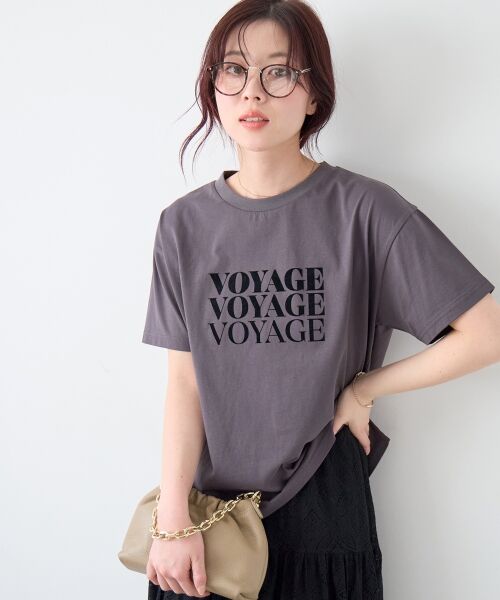 le.coeur blanc / ルクールブラン Tシャツ | VOYAGEフロッキーロゴTシャツ（Ｄ／グレー）