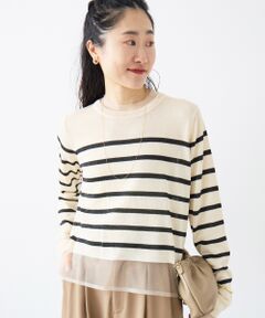 le.coeur blanc / ルクールブラン ニット・セーター | レイヤードライクシアーボーダープルオーバー