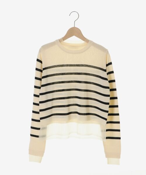 le.coeur blanc / ルクールブラン ニット・セーター | レイヤードライクシアーボーダープルオーバー | 詳細1