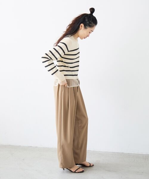 le.coeur blanc / ルクールブラン ニット・セーター | レイヤードライクシアーボーダープルオーバー | 詳細10