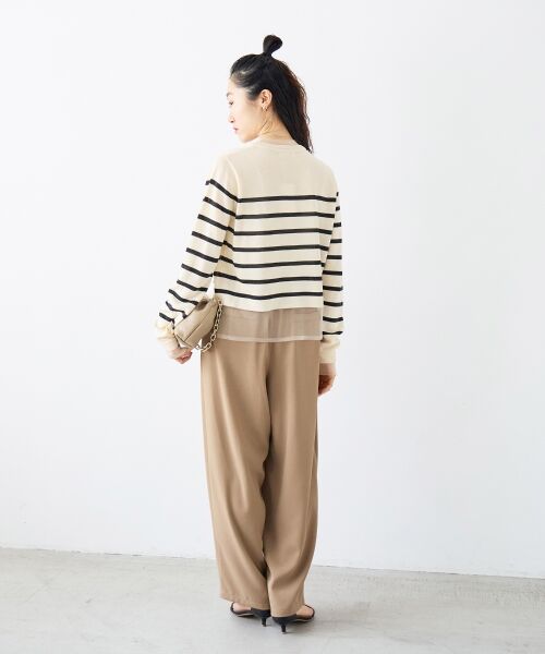 le.coeur blanc / ルクールブラン ニット・セーター | レイヤードライクシアーボーダープルオーバー | 詳細11