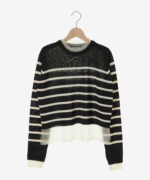 le.coeur blanc / ルクールブラン ニット・セーター | レイヤードライクシアーボーダープルオーバー | 詳細12