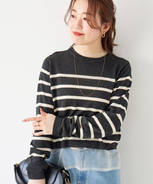 le.coeur blanc / ルクールブラン ニット・セーター | レイヤードライクシアーボーダープルオーバー | 詳細14