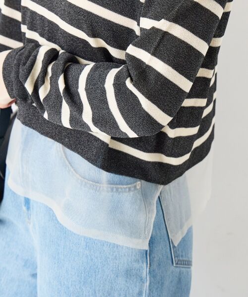 le.coeur blanc / ルクールブラン ニット・セーター | レイヤードライクシアーボーダープルオーバー | 詳細16