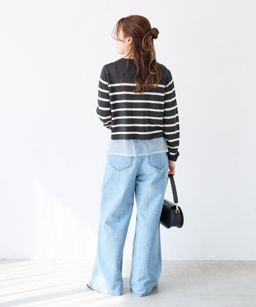 le.coeur blanc / ルクールブラン ニット・セーター | レイヤードライクシアーボーダープルオーバー | 詳細20