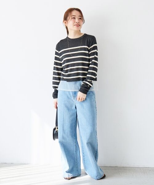 le.coeur blanc / ルクールブラン ニット・セーター | レイヤードライクシアーボーダープルオーバー | 詳細22