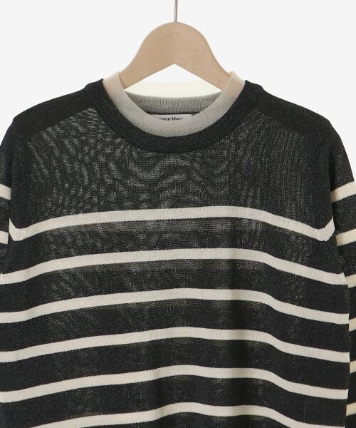 le.coeur blanc / ルクールブラン ニット・セーター | レイヤードライクシアーボーダープルオーバー | 詳細24