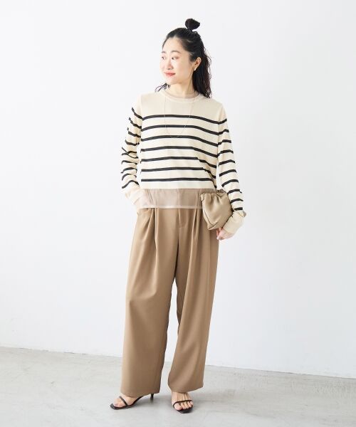 le.coeur blanc / ルクールブラン ニット・セーター | レイヤードライクシアーボーダープルオーバー | 詳細7