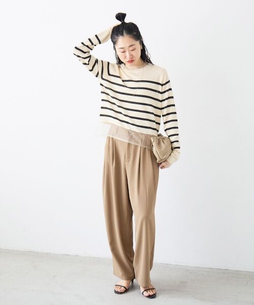 le.coeur blanc / ルクールブラン ニット・セーター | レイヤードライクシアーボーダープルオーバー | 詳細8