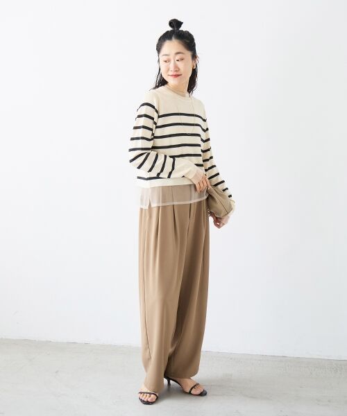 le.coeur blanc / ルクールブラン ニット・セーター | レイヤードライクシアーボーダープルオーバー | 詳細9