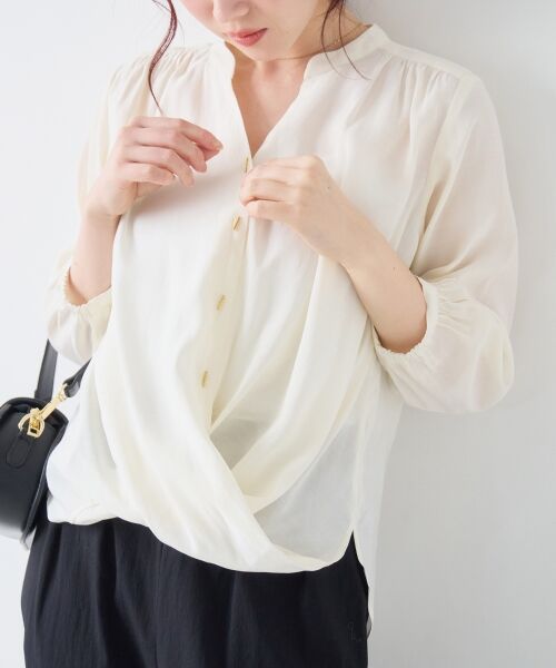 le.coeur blanc / ルクールブラン シャツ・ブラウス | バーボタンカシュクールブラウス | 詳細28