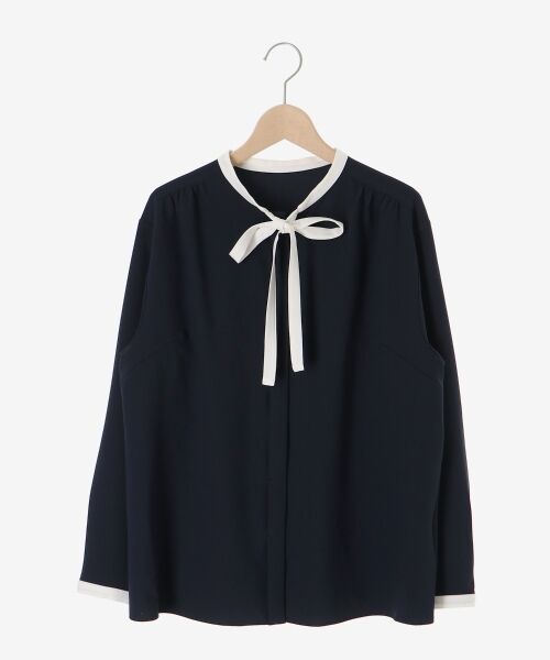 le.coeur blanc / ルクールブラン シャツ・ブラウス | 【日本製】バイカラーボウタイブラウス | 詳細1