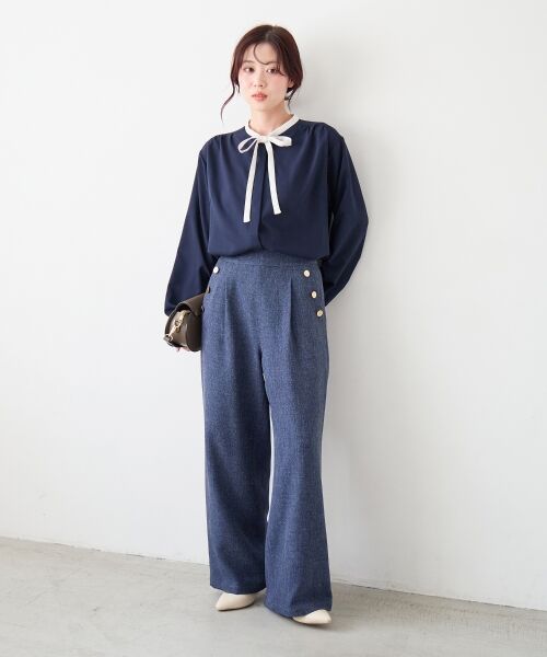 le.coeur blanc / ルクールブラン シャツ・ブラウス | 【日本製】バイカラーボウタイブラウス | 詳細14