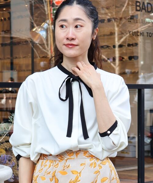 le.coeur blanc / ルクールブラン シャツ・ブラウス | 【日本製】バイカラーボウタイブラウス | 詳細16