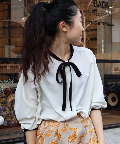 le.coeur blanc / ルクールブラン シャツ・ブラウス | 【日本製】バイカラーボウタイブラウス | 詳細17